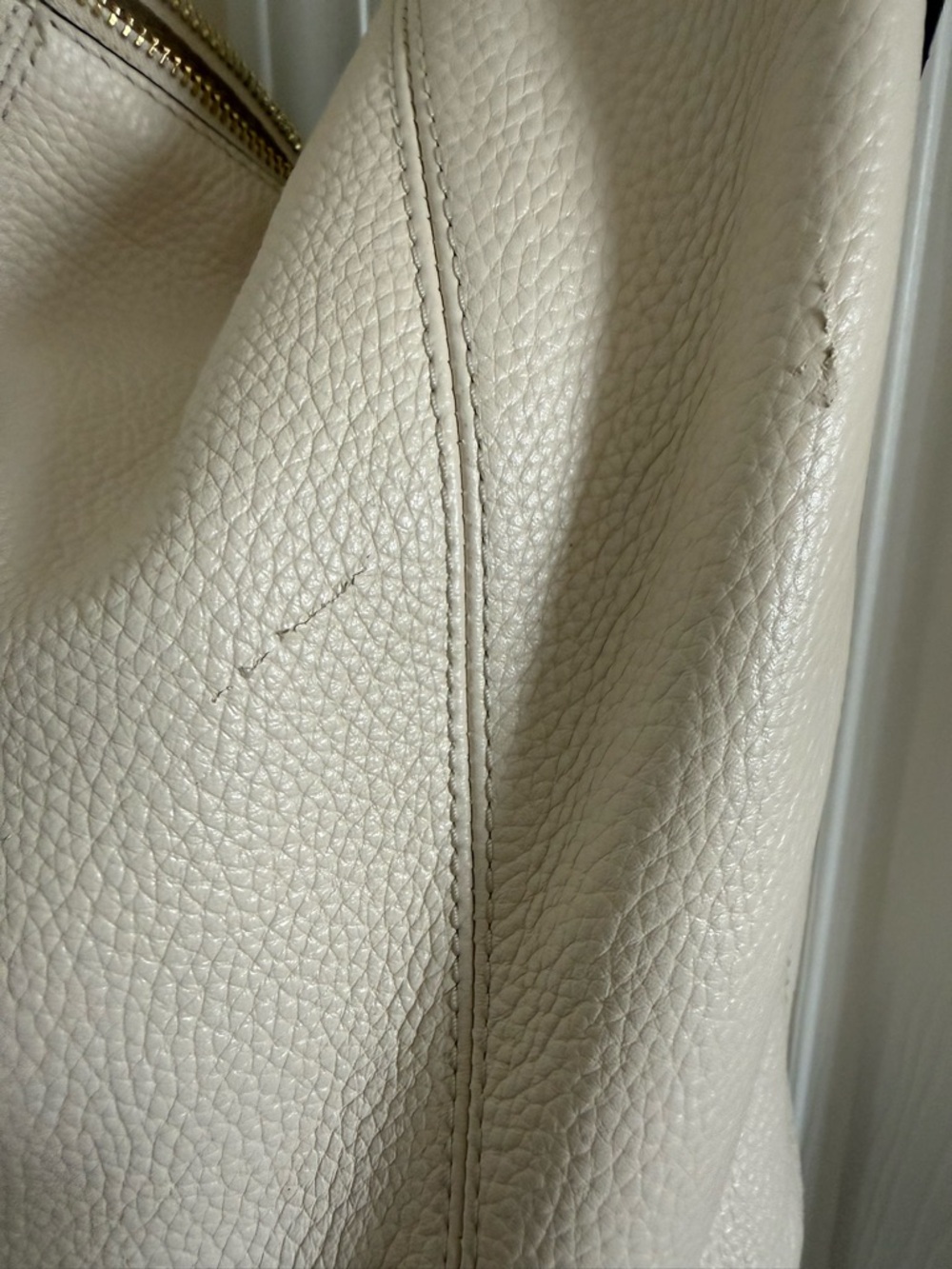 Michael Kors Ivory Pebbled Leather Hobo Shoulder Bag - Picture 2 of 9